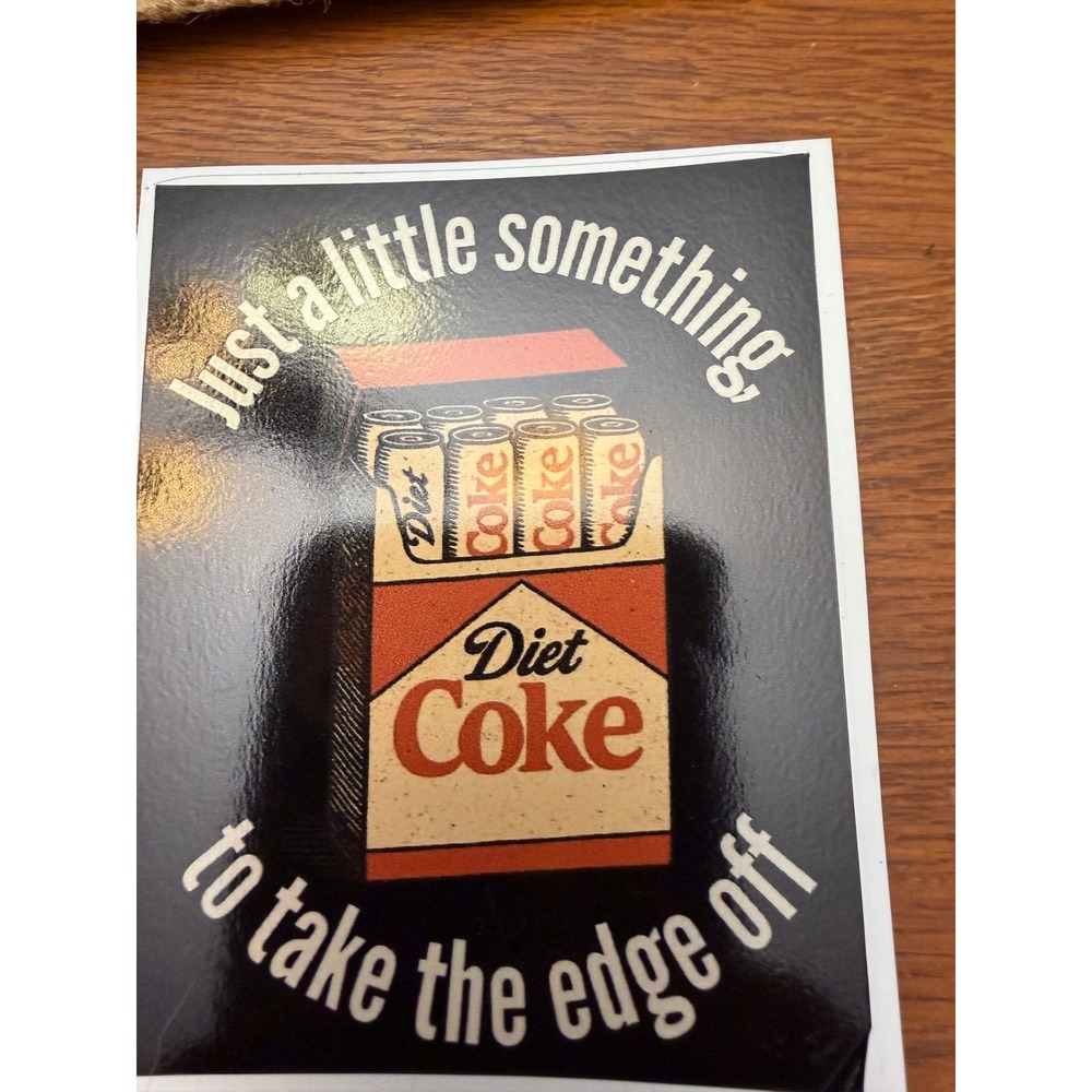 Diet Coke Cigarette Pack Parody Sticker Take The Edge Off Vinyl Decal Retro Soda